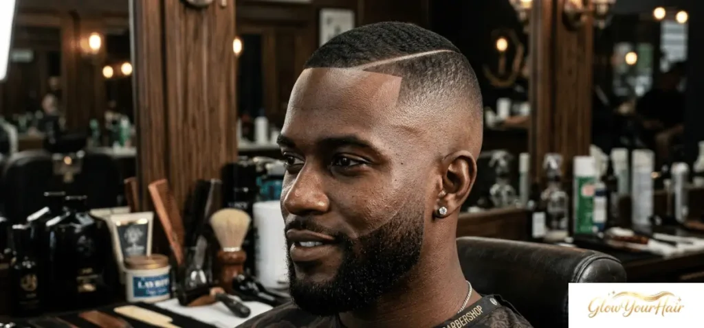 Bald Fade with Hard Part