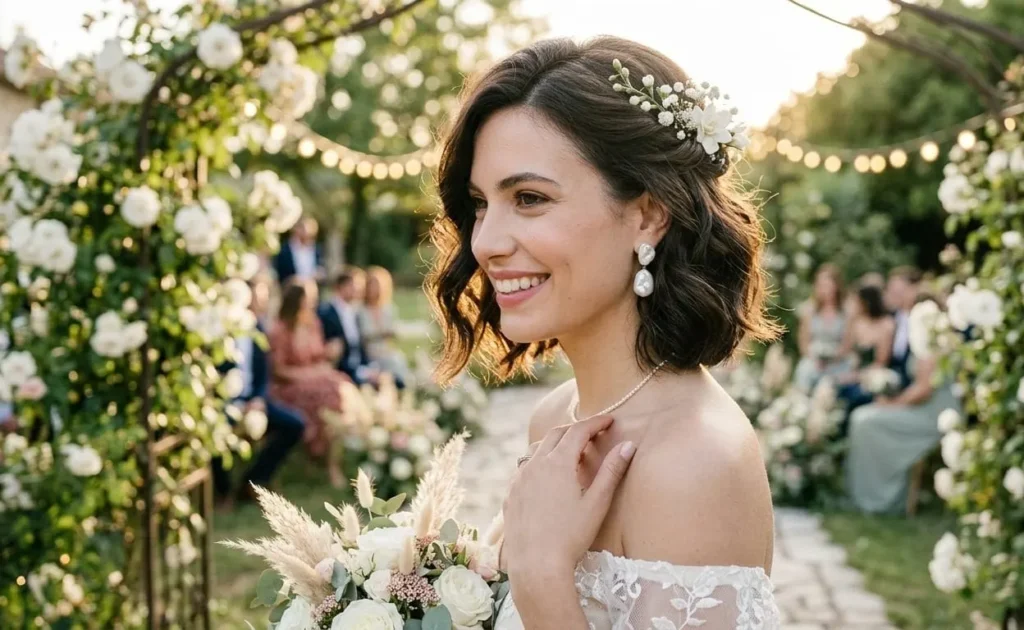 13 Messy Short Hairstyles for Wedding Day: The Full Guide (How to Do It, What to Buy, What It Costs) Messy Short Hairstyles for Wedding Day