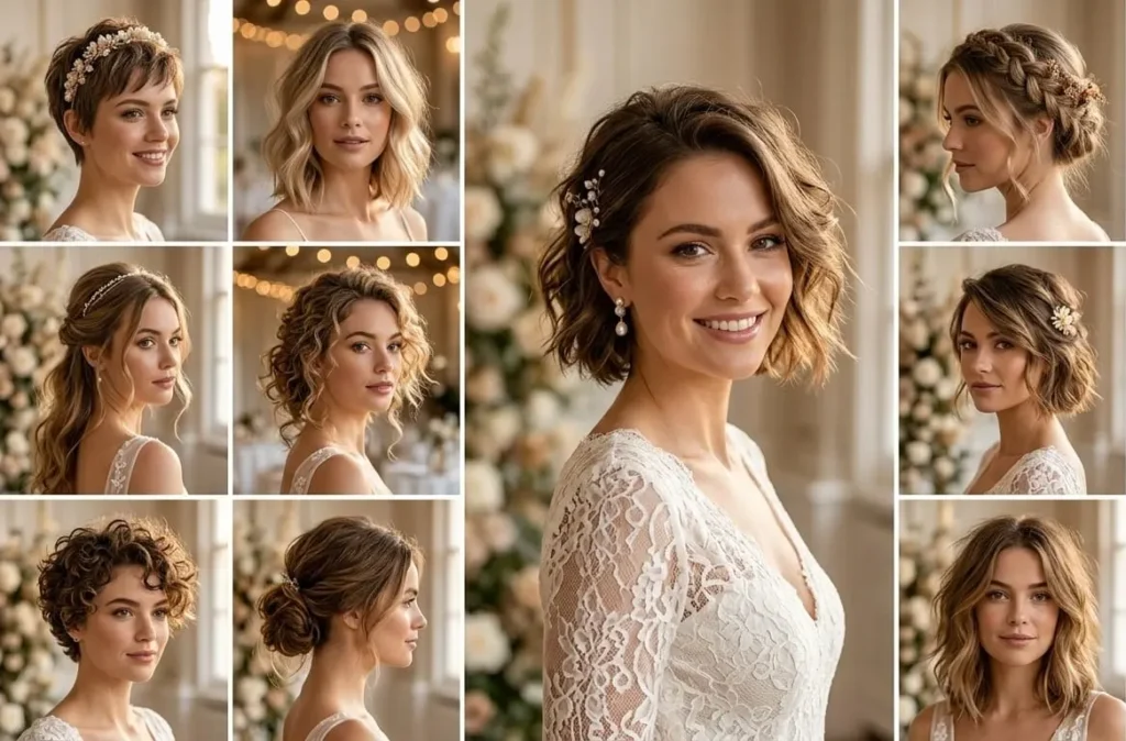 Messy Short Hairstyles for Wedding Day