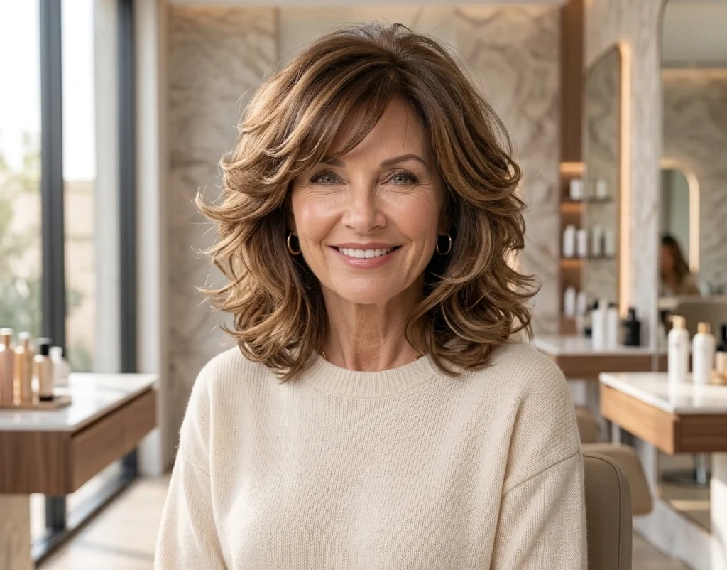 Medium-Length Layered Haircuts for Older Women