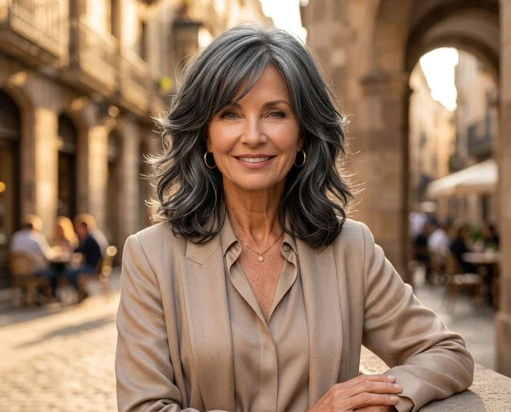 Medium-Length Layered Haircuts for Older Women