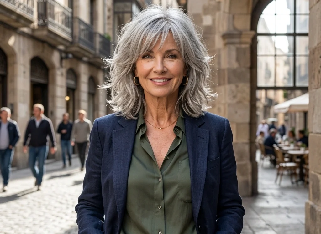 Medium-Length Layered Haircuts for Older Women