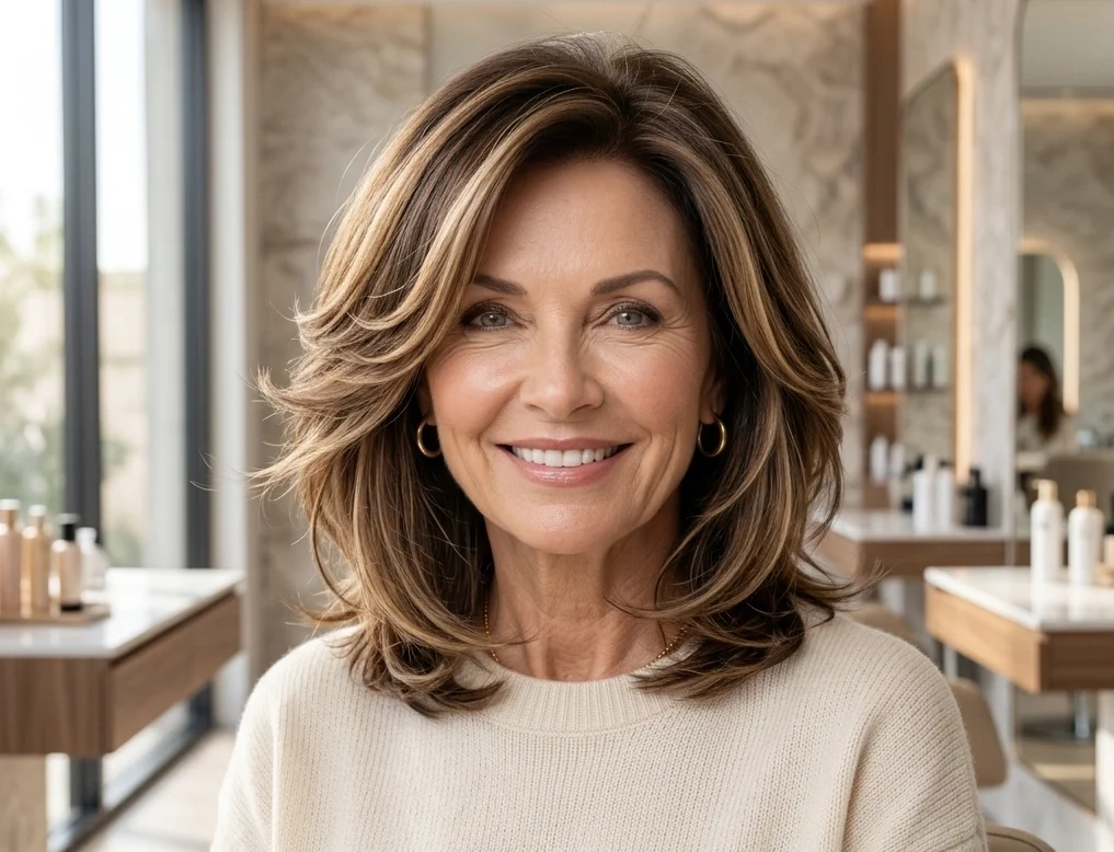 Medium-Length Layered Haircuts for Older Women