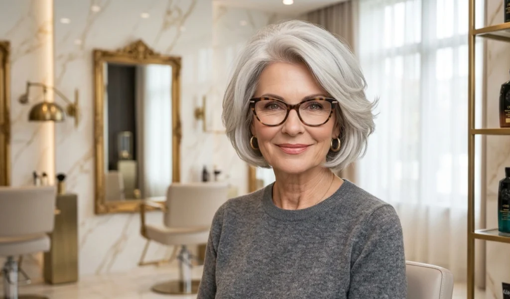 Short Hairstyles for Women Over 50 With Glasses: