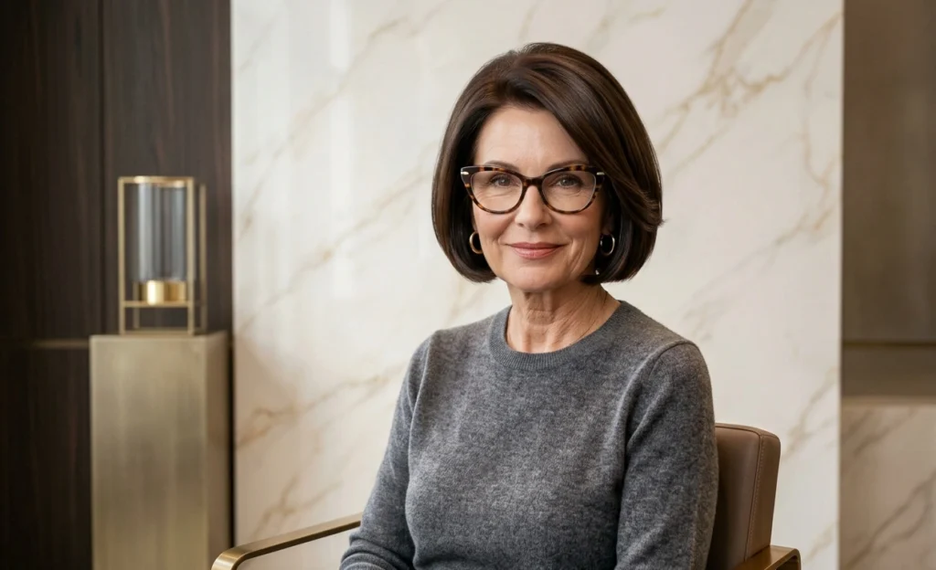 Short Hairstyles for Women Over 50 With Glasses: